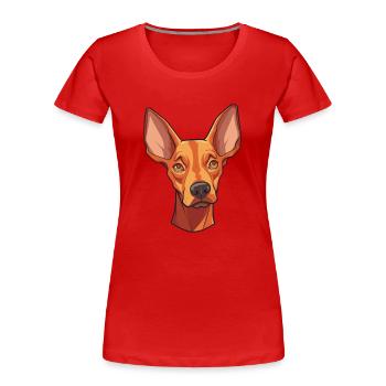 Cirneco Dell Ätna Hunderasse Cartoon Kawaii Illustration - Frauen Premium Bio T-Shirt - Rot - Vorne - Mia (176cm)