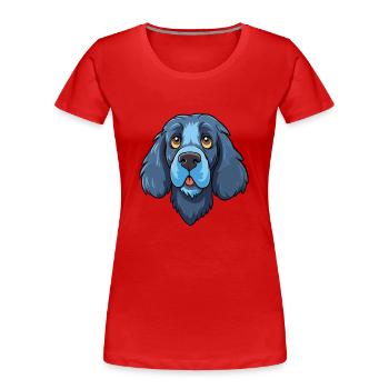 Blaue Picardie Spaniel Hunderasse Cartoon Kawaii Illu - Frauen Premium Bio T-Shirt - Rot - Vorne - Mia (176cm)