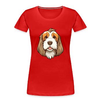 Basset Griffon Vendéen Chien Race Dessin Animé Kawaii Il - T-shirt bio Premium Femme - rouge - Devant - Mia (176cm)