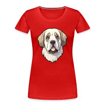 Anatolian Shepherd Dog Breed Cartoon Kawaii Illust - Women's Premium Organic T-Shirt - red - Front - Mia (176cm)