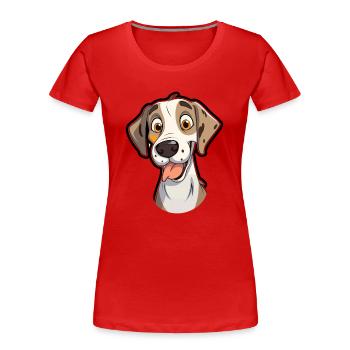 Alano Español Hunderasse Cartoon Kawaii Illustratio - Frauen Premium Bio T-Shirt - Rot - Vorne - Mia (176cm)