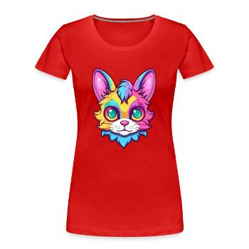 Birma Heilige Katze Rasse Aquarell Karikatur Kawaii - Frauen Premium Bio T-Shirt - Rot - Vorne - Mia (176cm)