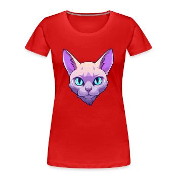 Chat birman européen aquarelle dessin animé Kawaii - T-shirt bio Premium Femme - rouge - Devant - Mia (176cm)