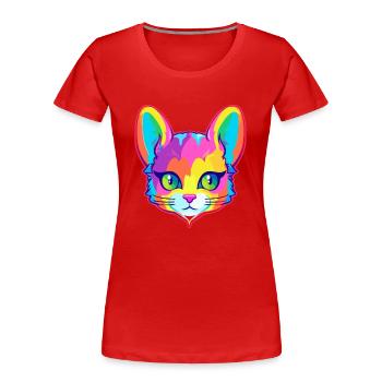 Asian Cat Breed Watercolor Cartoon Kawaii Pet - Women's Premium Organic T-Shirt - red - Front - Mia (176cm)