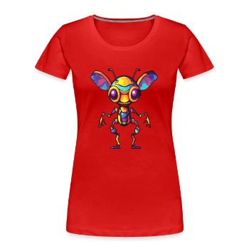 Fourmi Aquarelle Colorée Dessin Animé Kawaii Animal - T-shirt bio Premium Femme - rouge - Devant - Mia (176cm)