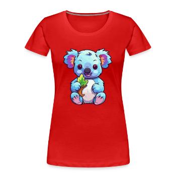 Koala Colorful Watercolor Cartoon Kawaii Animal - Women's Premium Organic T-Shirt - red - Front - Mia (176cm)