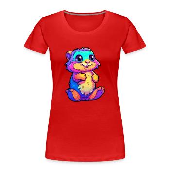 Gopher Buntes Aquarell Cartoon Kawaii Tier - Frauen Premium Bio T-Shirt - Rot - Vorne - Mia (176cm)