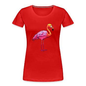 Flamant rose coloré aquarelle dessin animé kawaii animal - T-shirt bio Premium Femme - rouge - Devant - Mia (176cm)