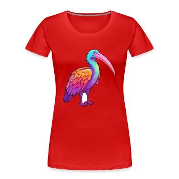 Ibis Buntes Aquarell Cartoon Kawaii Tier - Frauen Premium Bio T-Shirt - Rot - Vorne - Mia (176cm)