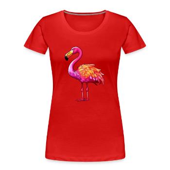Flamant rose coloré aquarelle dessin animé kawaii animal - T-shirt bio Premium Femme - rouge - Devant - Mia (176cm)
