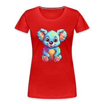 Koala Colorful Watercolor Cartoon Kawaii Animal - Women's Premium Organic T-Shirt - red - Front - Mia (176cm)
