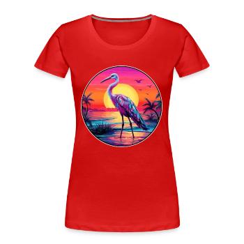 Ibis Buntes Aquarell Cartoon Kawaii Tier - Frauen Premium Bio T-Shirt - Rot - Vorne - Mia (176cm)