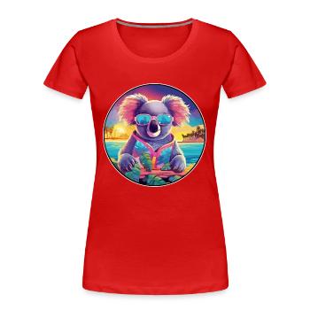 Koala Colorful Watercolor Cartoon Kawaii Animal - Women's Premium Organic T-Shirt - red - Front - Mia (176cm)