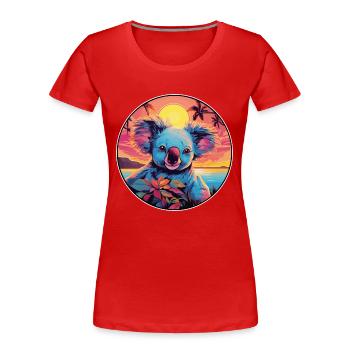 Koala Colorful Watercolor Cartoon Kawaii Animal - Women's Premium Organic T-Shirt - red - Front - Mia (176cm)