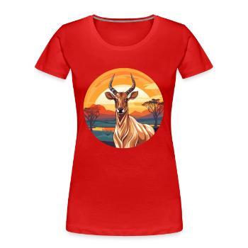 Bongo Aquarelle Colorée Dessin Animé Kawaii Animal - T-shirt bio Premium Femme - rouge - Devant - Mia (176cm)
