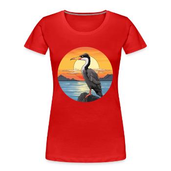 Cormorant Colorful Watercolor Cartoon Kawaii Pet - Women's Premium Organic T-Shirt - red - Front - Mia (176cm)