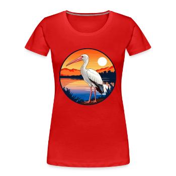 Ibis Buntes Aquarell Cartoon Kawaii Tier - Frauen Premium Bio T-Shirt - Rot - Vorne - Mia (176cm)