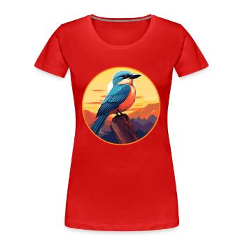 Jay Vogel Buntes Aquarell Cartoon Kawaii Tier - Frauen Premium Bio T-Shirt - Rot - Vorne - Mia (176cm)