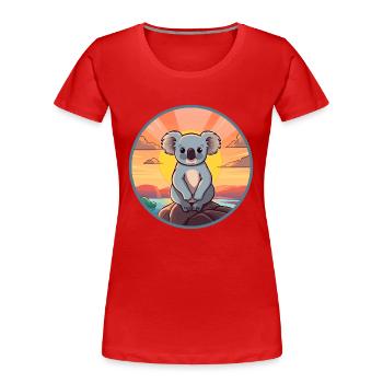 Koala Colorful Watercolor Cartoon Kawaii Animal - Women's Premium Organic T-Shirt - red - Front - Mia (176cm)