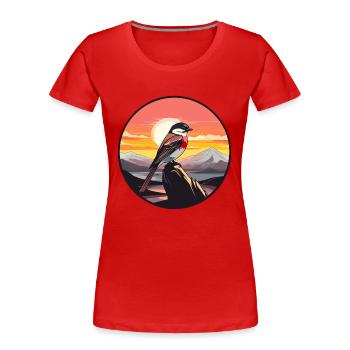 Sperling Buntes Aquarell Cartoon Kawaii Tier - Frauen Premium Bio T-Shirt - Rot - Vorne - Mia (176cm)