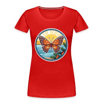 Schmetterling Aquarell Cartoon Kawaii Clipart Tier - Frauen Premium Bio T-Shirt - Rot - Vorne - Mia (176cm)