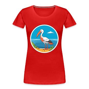 Ibis Aquarell Cartoon Kawaii Clipart Tier - Frauen Premium Bio T-Shirt - Rot - Vorne - Mia (176cm)