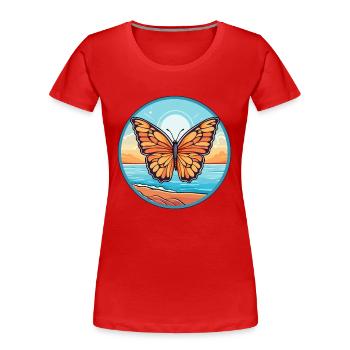 Schmetterling Aquarell Cartoon Kawaii Clipart Tier - Frauen Premium Bio T-Shirt - Rot - Vorne - Mia (176cm)