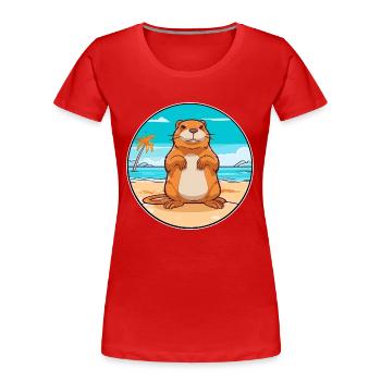 Gopher Aquarell Cartoon Kawaii Clipart Tier - Frauen Premium Bio T-Shirt - Rot - Vorne - Mia (176cm)