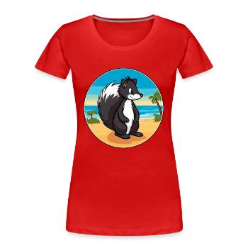 Stinktier-Aquarell-Cartoon-Kawaii-Clipart-Tier - Frauen Premium Bio T-Shirt - Rot - Vorne - Mia (176cm)