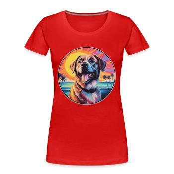 Anatolian Shepherd Dog Breed Colorful Cartoon Wate - Women's Premium Organic T-Shirt - red - Front - Mia (176cm)