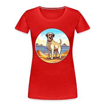 Anatolian Shepherd Dog Breed Cartoon Kawaii Dog - Women's Premium Organic T-Shirt - red - Front - Mia (176cm)
