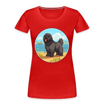 Bouvier Des Ardennes Hunderasse Cartoon Kawaii Hund - Frauen Premium Bio T-Shirt - Rot - Vorne - Mia (176cm)