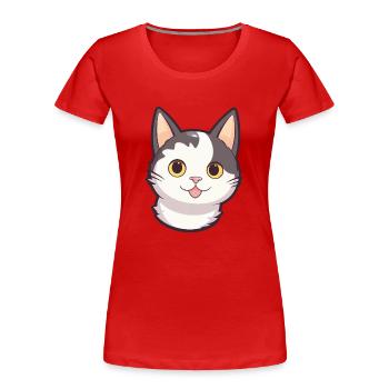Japanisch Bobtail Katze Karikatur Aquarell Clipart - Frauen Premium Bio T-Shirt - Rot - Vorne - Mia (176cm)