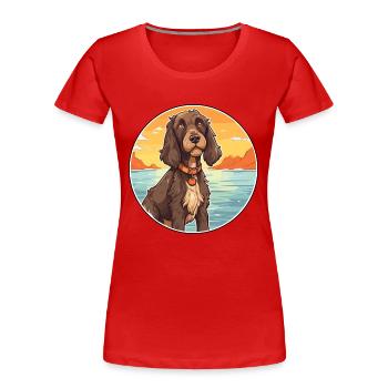 Pudelpointer chien race dessin animé Kawaii Clipart chien - T-shirt bio Premium Femme - rouge - Devant - Mia (176cm)