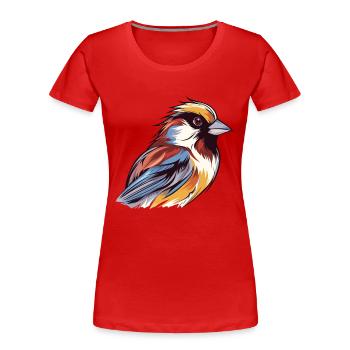 Sperling Buntes Aquarell Cartoon Kawaii Tier - Frauen Premium Bio T-Shirt - Rot - Vorne - Mia (176cm)