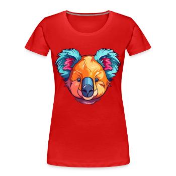 Koala Colorful Watercolor Cartoon Kawaii Animal - Women's Premium Organic T-Shirt - red - Front - Mia (176cm)