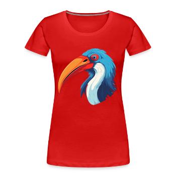 Ibis Buntes Aquarell Cartoon Kawaii Tier - Frauen Premium Bio T-Shirt - Rot - Vorne - Mia (176cm)