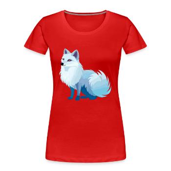 Arktisfuchs Bunte Aquarell-Karikatur Kawaii Anim - Frauen Premium Bio T-Shirt - Rot - Vorne - Mia (176cm)