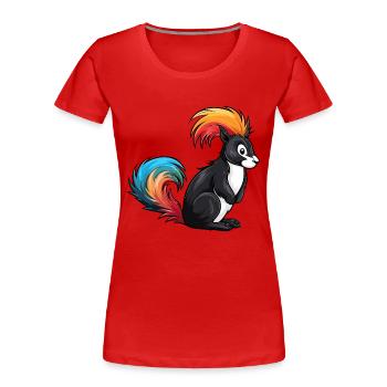 Stinktier buntes Aquarell Cartoon Kawaii Tier - Frauen Premium Bio T-Shirt - Rot - Vorne - Mia (176cm)