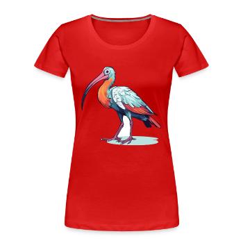 Ibis Buntes Aquarell Cartoon Kawaii Tier - Frauen Premium Bio T-Shirt - Rot - Vorne - Mia (176cm)