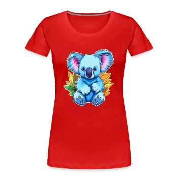 Koala Colorful Watercolor Cartoon Kawaii Animal - Women's Premium Organic T-Shirt - red - Front - Mia (176cm)