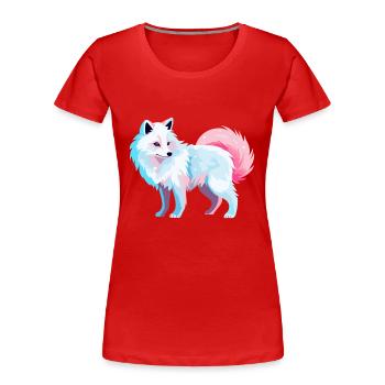 Arktisfuchs Bunte Aquarell-Karikatur Kawaii Anim - Frauen Premium Bio T-Shirt - Rot - Vorne - Mia (176cm)