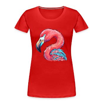 Flamant rose coloré aquarelle dessin animé kawaii animal - T-shirt bio Premium Femme - rouge - Devant - Mia (176cm)