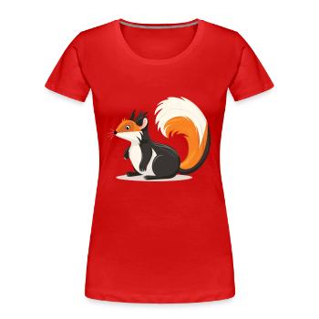 Stinktier buntes Aquarell Cartoon Kawaii Tier - Frauen Premium Bio T-Shirt - Rot - Vorne - Mia (176cm)