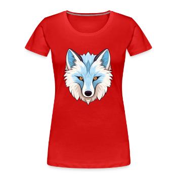 Arktisfuchs Bunte Aquarell-Karikatur Kawaii Anim - Frauen Premium Bio T-Shirt - Rot - Vorne - Mia (176cm)