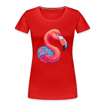Flamant rose coloré aquarelle dessin animé kawaii animal - T-shirt bio Premium Femme - rouge - Devant - Mia (176cm)