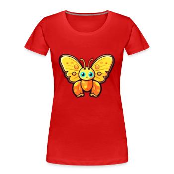 Schmetterling Niedliche Karikatur Kawaii Aquarell Tier Pe - Frauen Premium Bio T-Shirt - Rot - Vorne - Mia (176cm)