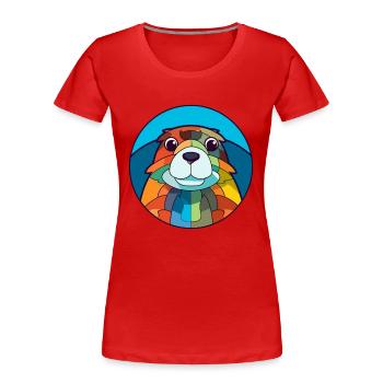 Gopher Buntglas Bunte Karikatur Kawaii Anima - Frauen Premium Bio T-Shirt - Rot - Vorne - Mia (176cm)