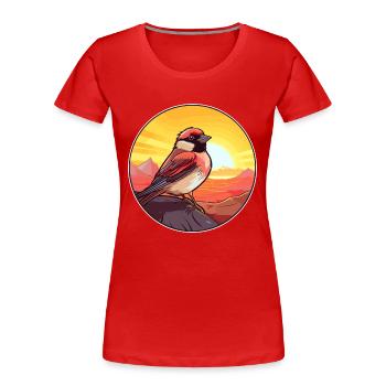 Sperling Buntes Aquarell Cartoon Kawaii Tier - Frauen Premium Bio T-Shirt - Rot - Vorne - Mia (176cm)