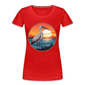 Ibis Buntes Aquarell Cartoon Kawaii Tier - Frauen Premium Bio T-Shirt - Rot - Vorne - Mia (176cm)